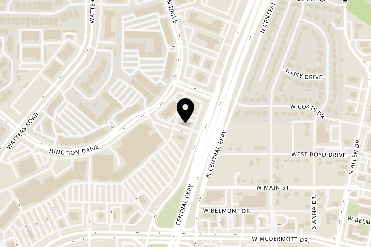Map showing the location of Desi Chichas - Indian Eats on 209 N Central Expy in Allen
